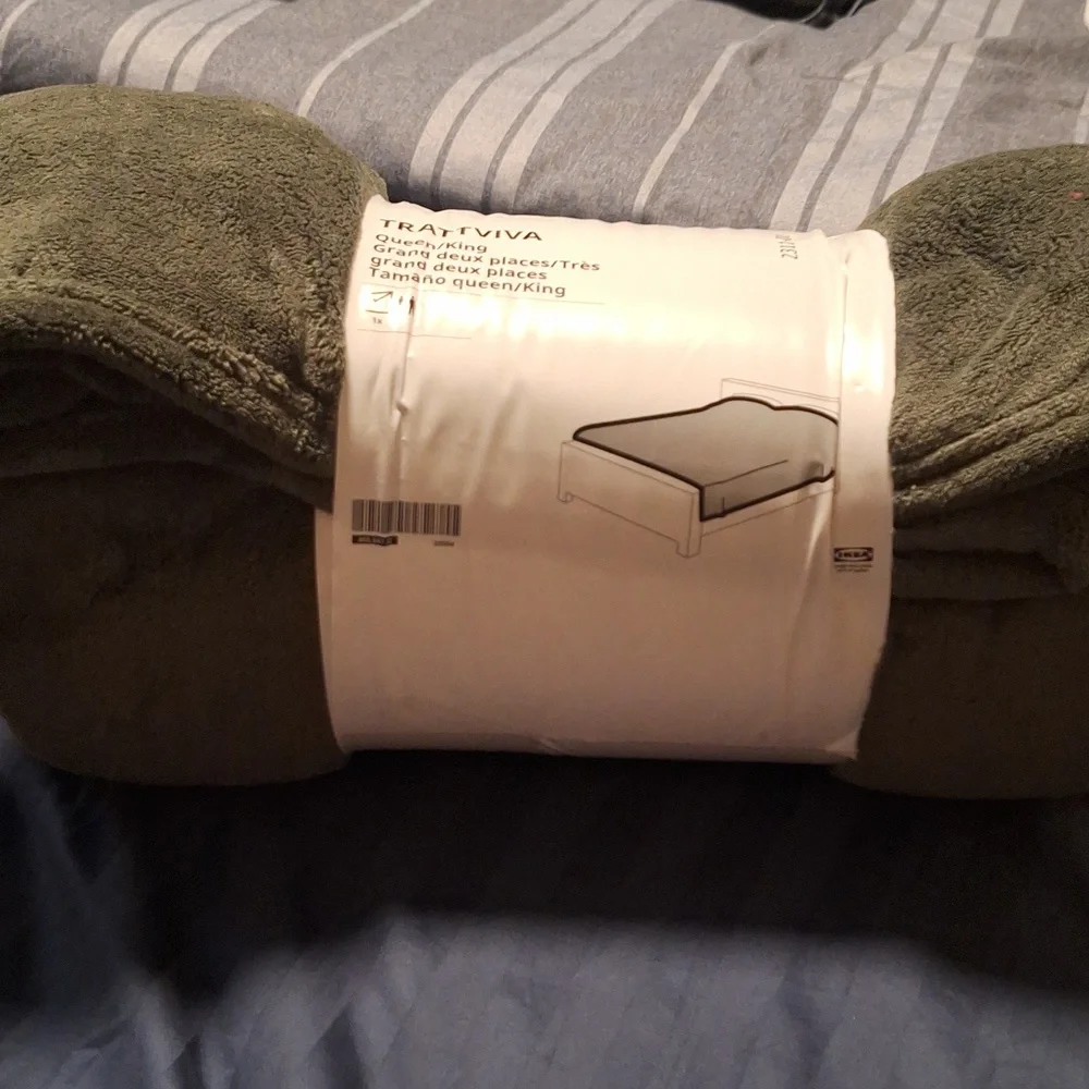 Trattviva IKEA queen/king green/gray bedspread